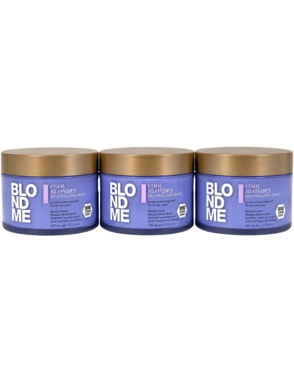 Schwarzkopf BLONDME Cool Blondes Neutralizing Mask 450mL 15.2oz Lot of 3 NEW